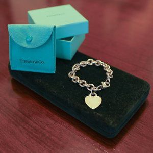 Vintage Tiffany & Co. Sterling Silver Heart Tag Bracelet